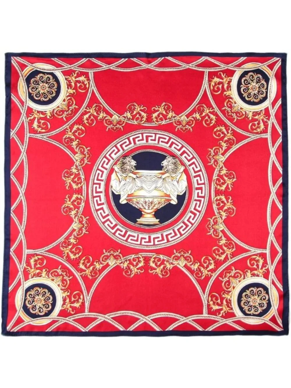 100% Mulberry Silk Lightweight Square Scarf - Breathable Digital Print